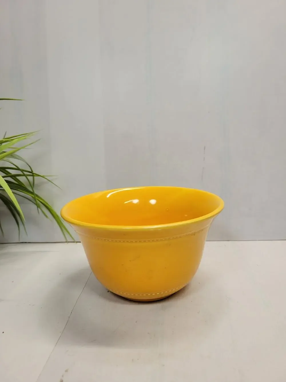 Vintage Hall Radiant Ware Yellow Nesting Bowl 40s Art Deco Ceramic Mixing 6.5